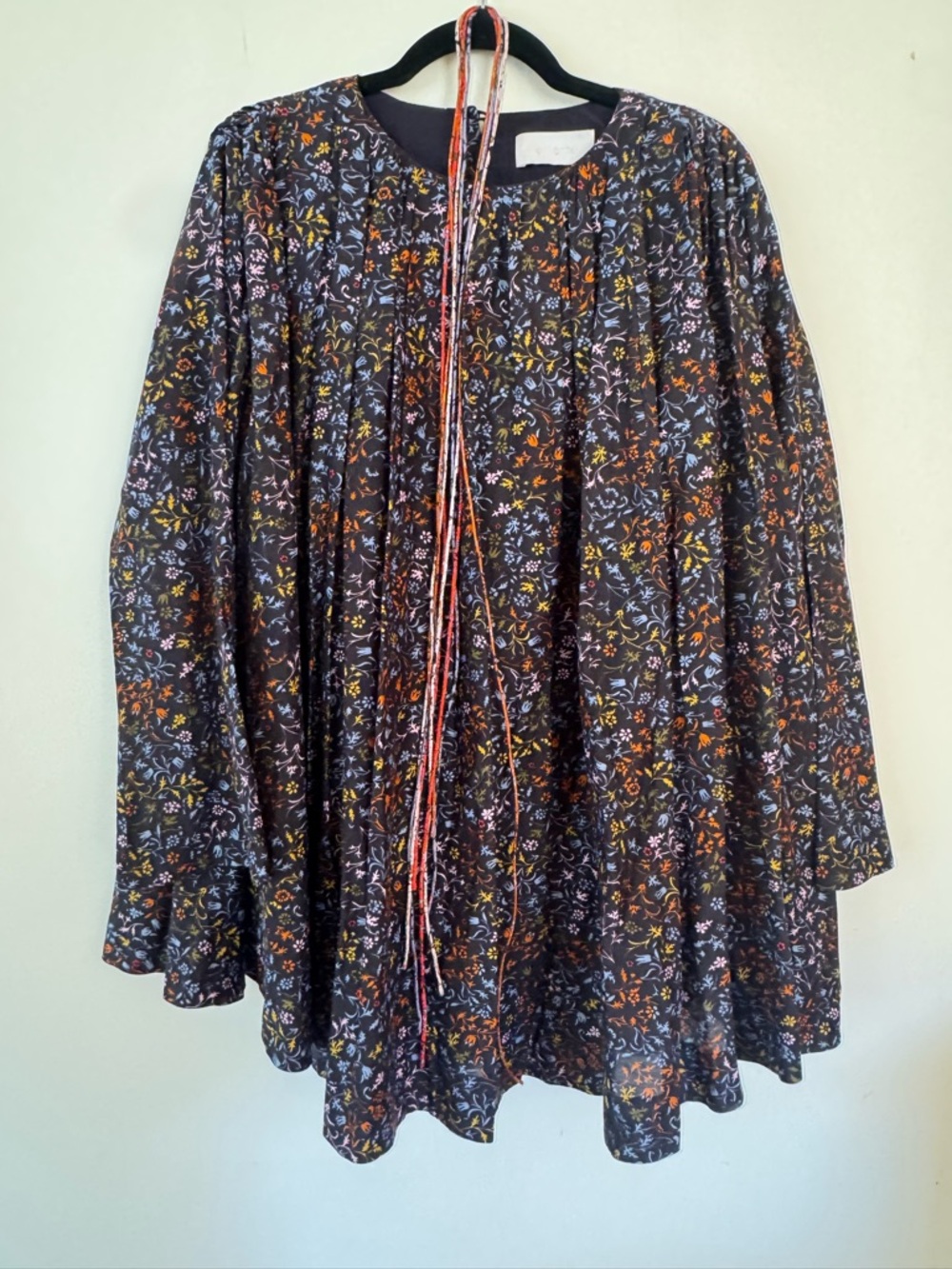 Floral Navy Long-Sleeve Mini Dress - Picture 2 of 3